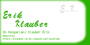 erik klauber business card